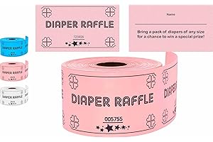 Carewon 250 Diaper Raffle Tickets, Pink (1 of 3 Colors), for Baby Shower Games, Invitations, and Drawing Prizes, Cute Party Accessories