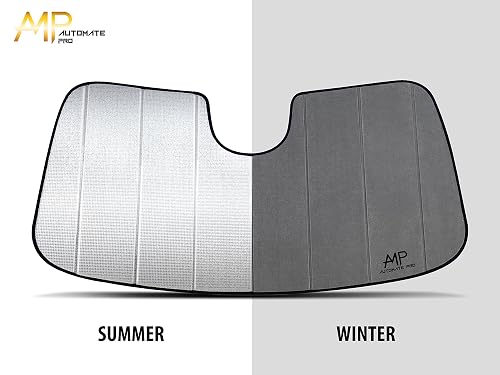 AutoMate Pro Custom Fit Sunshade For 2021-2023 GMC Yukon & Yukon XL - Foldable UV Shield, Reversible Mylar/Felt, Made In USA