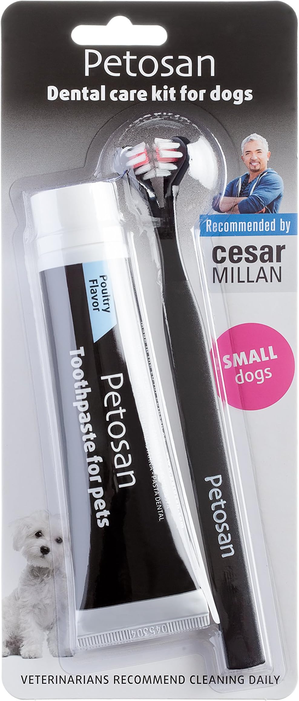 Petosan Pet Dental Kit, Double Headed Toothbrush and Toothpaste