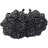 Boutique De FGG Mini Flower Evening Bags For Women Formal,Party Rhinestone Clutch Purses,Wedding Floral Crystal Clutch Bag