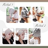myHomeBody Hair Towel Wrap Luxury Rapid-Dry Turban Charcoal Fiber Gray view 4