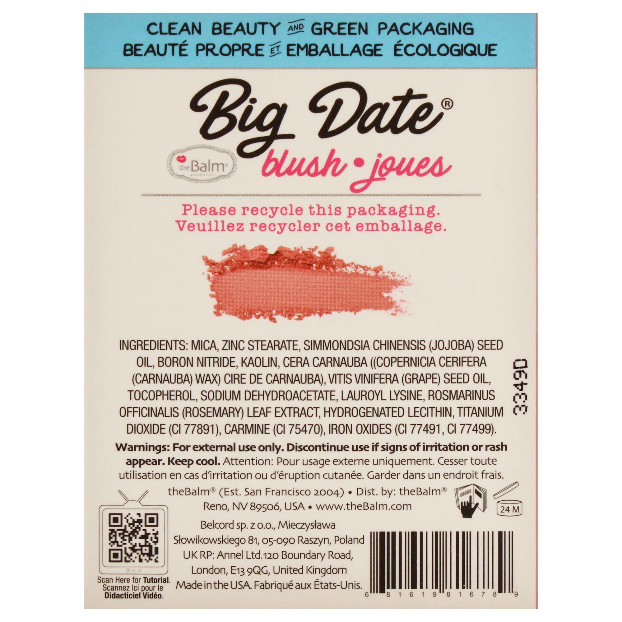 theBalm Clean and Green Powder Blush