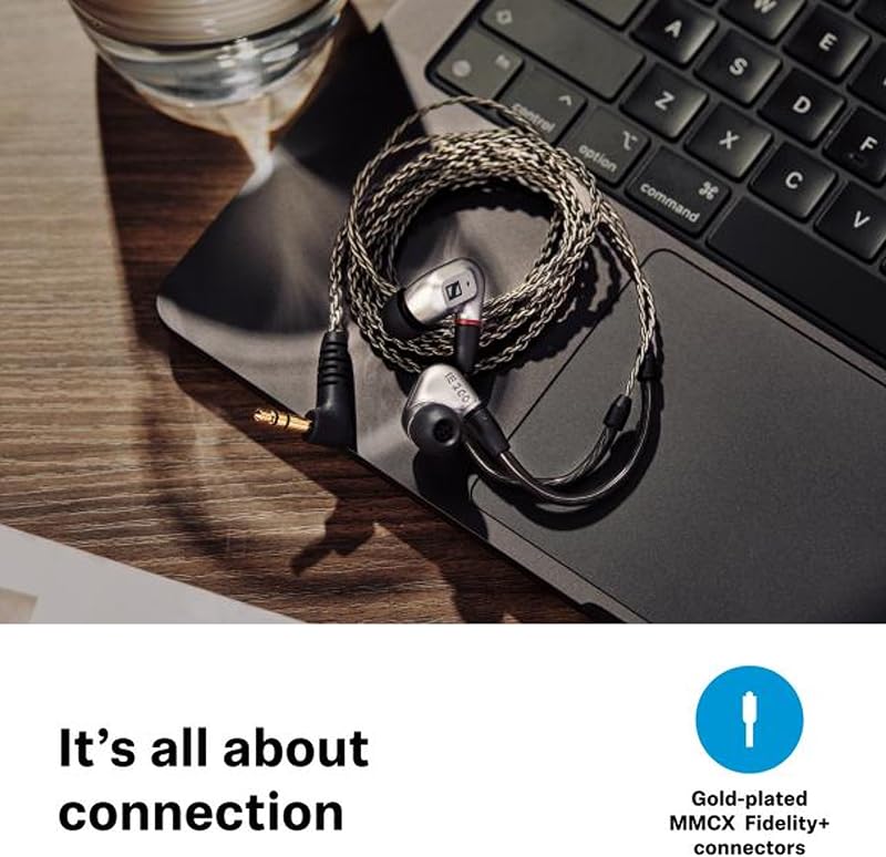 IE 200 Audiophile Audiophile Stereo Wired: auscultadores intra-auriculares com fios com som claro e superior de alta fidelidade, voz realista e graves potentes - prateados