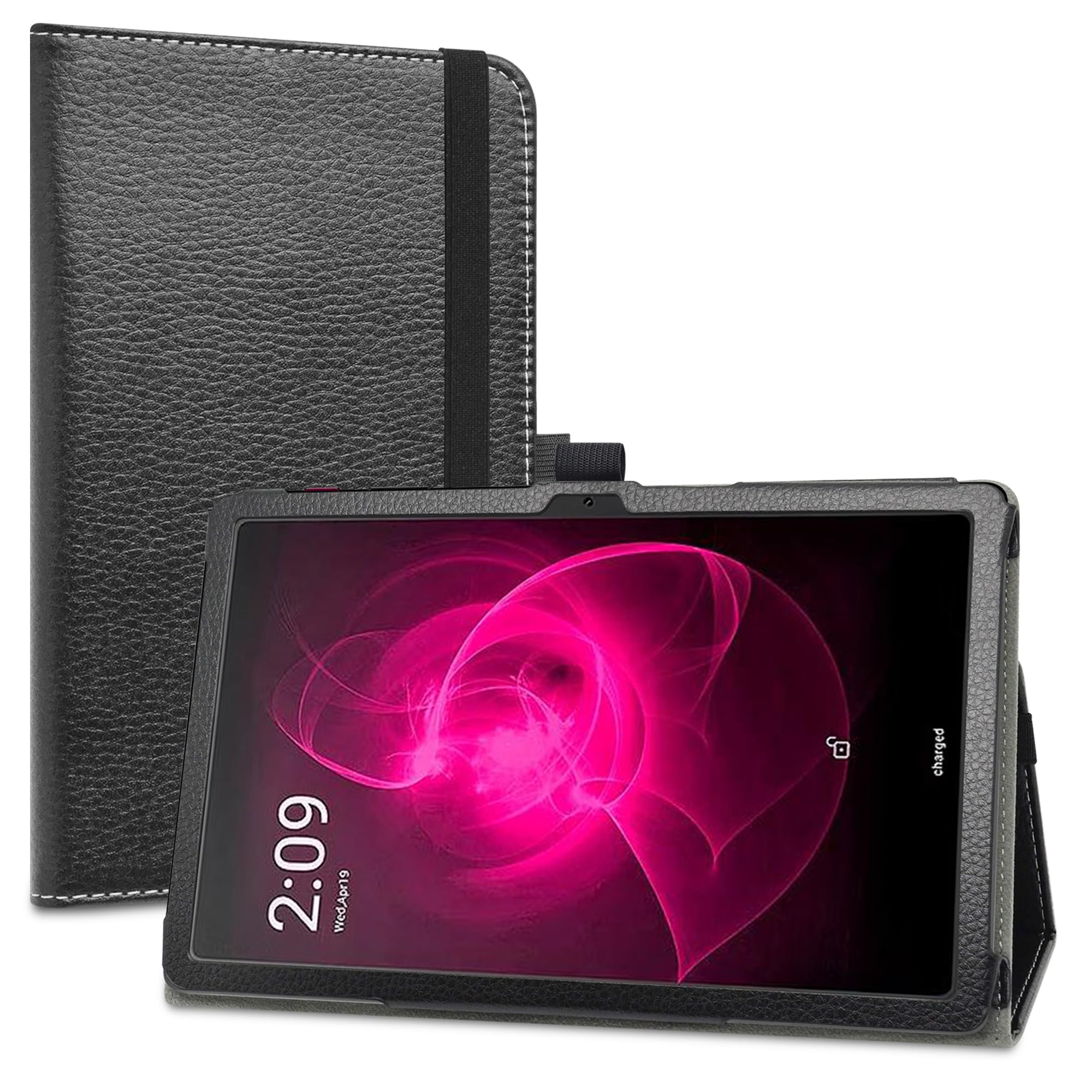 Photo 1 of LiuShan Compatible with T-Mobile REVVL TAB 5G Case, PU Leather Slim Folding Stand Cover for 10.36 Inch Tablet, Black