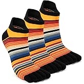 Toe Socks Women Men Cotton Rainbow Sock Striped Athletic Running Five Finger Socks 3 Pairs