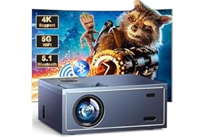 4K Support Projector with Wifi and Bluetooth, OWNKNEW Portable Mini Projectors for Outdoor Movies Use, Video Projector Compatible with TV Stick, Laptop, Smartphone, Xbox, PS5
