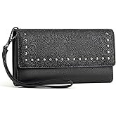 FALAN MULE Wallets for Women Trifold Wristlet Wallets Large Capacity RFID Blocking Ladies Purse Credit Card Holder