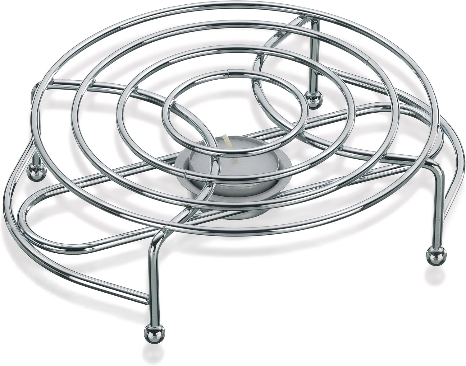 Kela 17600 Stövchen, 1 Teelichthalter, Verchromtes Metall, Globul