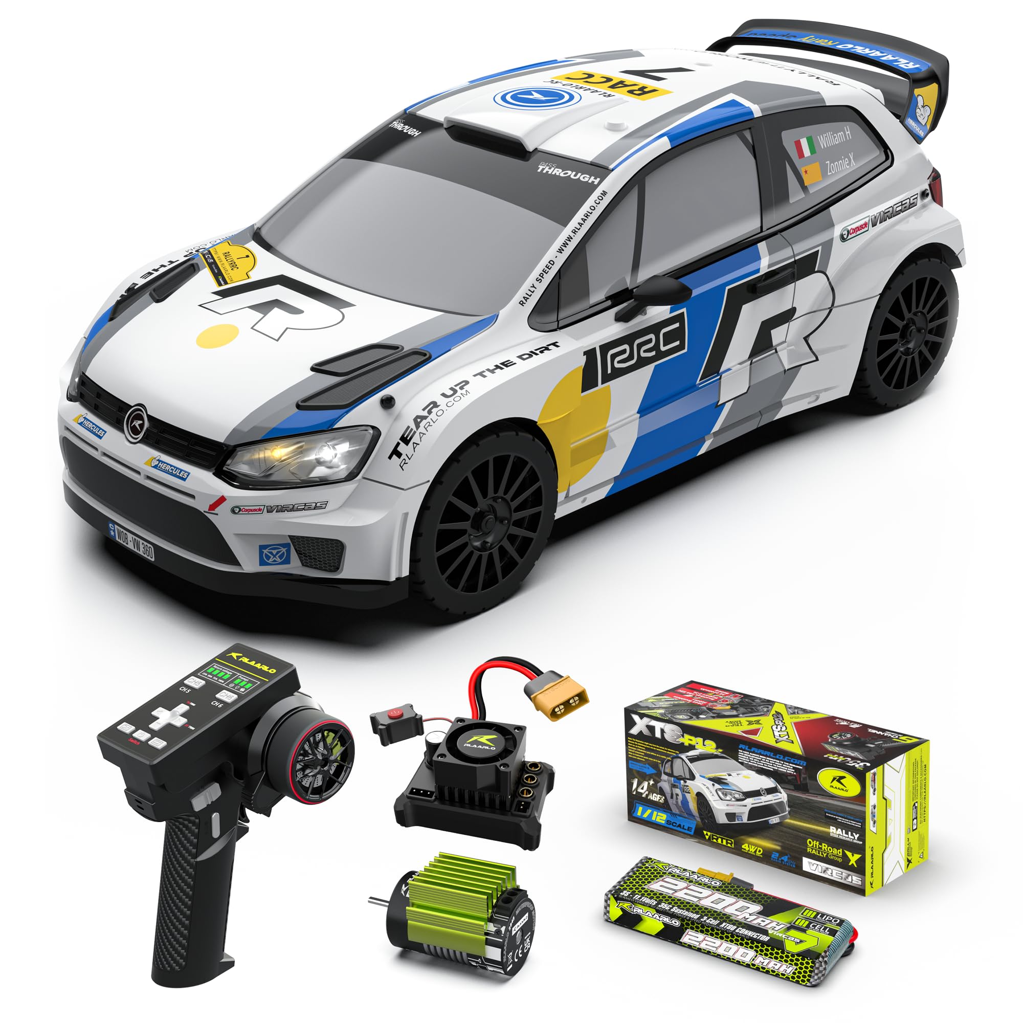 Photo 1 of VIRCAS RLAARLO 1/12 Brushelss RC Cars for Adult Top Speed 50+ MPH Rally Car All Terrain RC Truck 4W Off-Road Monster Trucks with Gyro Waterproof Remote Control Car (White)