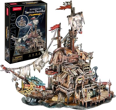 CubicFun Tortuga Pirate Bay 3D Puzzle Ship Model Kit 218 Pcs