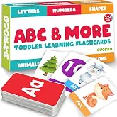 Flash Cards for Kids 1-3 &mdash; Learning Alphabet Flashcards for Kids 4-8 | 60 ABC Flashcards Toy for 2-4 Years Old &mdash; Learn Numbers, Colors, Letters and Animals &mdash; First Words Educational Game