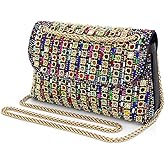 WURUCIA Sparkling Rhinestones Evening Bag Formal Crystal Clutch Purse for Women Ladies Evening Purse for Dinner