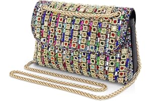 WURUCIA Sparkling Rhinestones Evening Bag Formal Crystal Clutch Purse for Women Ladies Evening Purse for Dinner