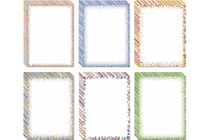 DUGUTUL Thicker Colorful Stationery Paper, Aesthetic Paper 8.5 x 11", 48 Sheets, 6 Styles, Double Sided, Pretty Paper, Decorative Scrapbook Paper, Printer Friendly for Invitations (A - F)