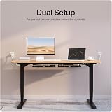 Desktronic Cable Duct Desk Black Set of 2 Stainless Steel 5 Cutouts view 8