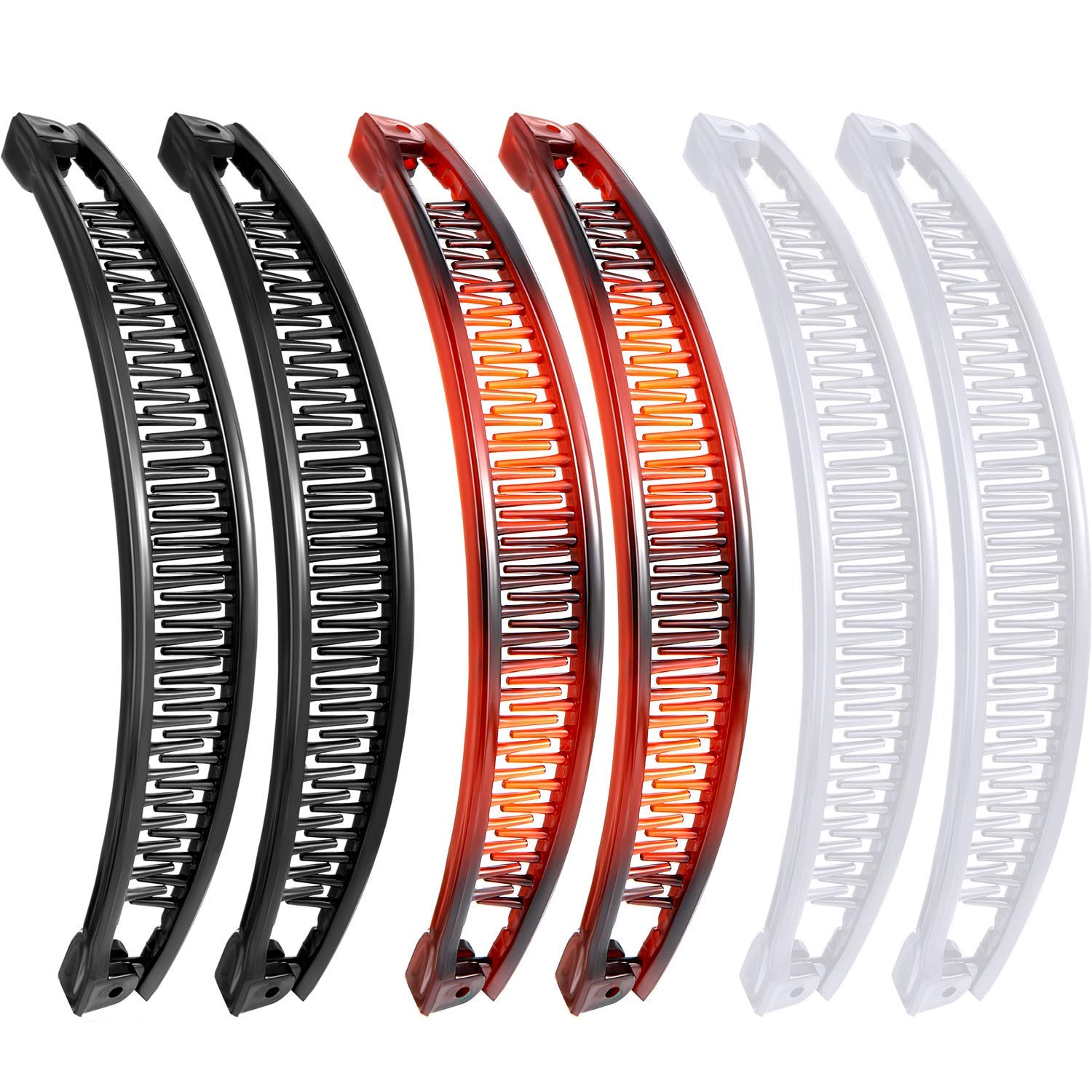 Banana Hair Clips Vintage Clincher Combs Tool for Thick Curly Hair Accessories Fishtail Hair Clip Combs Double Banana Clip Set for Women Girls (Style I)