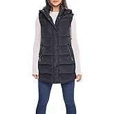 Sebby S.E.B Women's Long Puffer Vest, Quilted Faux Down Filled Hooded Vest for Fall and Winter