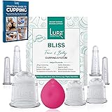 LURE Essentials Bliss Face and Body Cupping Set – Face Cups and Cellulite Massage Cups - Release Fascia, Lymphatic Drainage, 