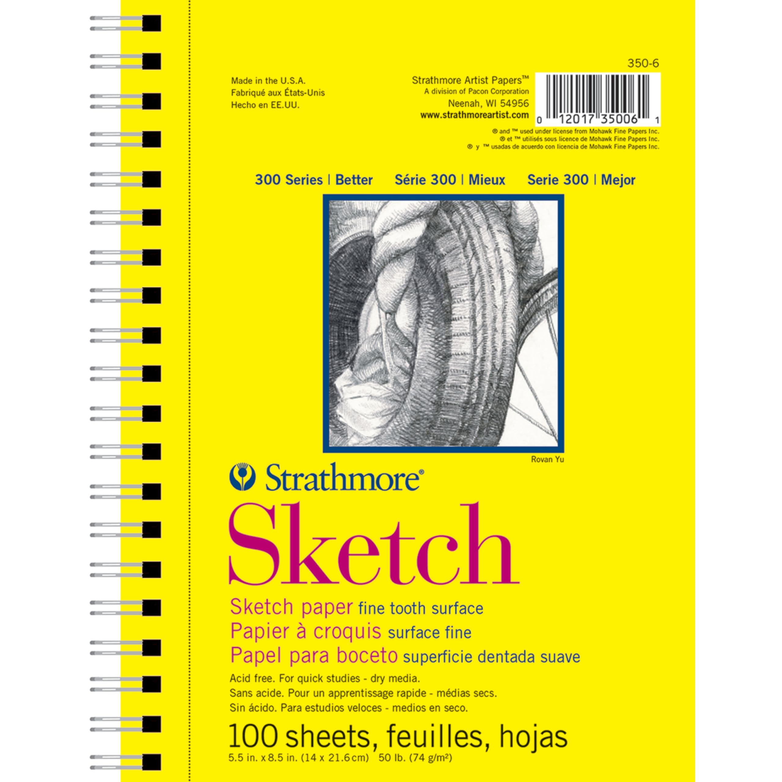 Photo 1 of Strathmore 300 Series Sketch Pad, 5.5x8.5 inch, 100 Sheets, Side Wire - Artist Sketchbook for Drawing, Illustration, Art Class Students