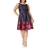 Adrianna Papell Womens Border Jacquard Dress