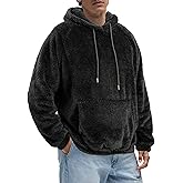 VahRuta Mens Fuzzy Sherpa Hoodie Sweatshirt Long Sleeve Fashion Pullover Fall Outwear Winter Hooded