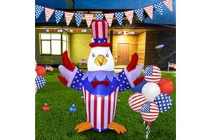 SHDEJTG 5ft Independence Day Inflatable Decoration 4th of July Patriotic Bald Eagle Outdoor Inflatable Decoration Holiday Party Indoor Outdoor Garden Lawn