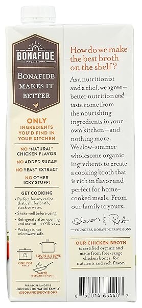 BONAFIDE PROVISIONS ORGANIC CHICKEN BROTH, SHELF STABLE 32 FL OZ