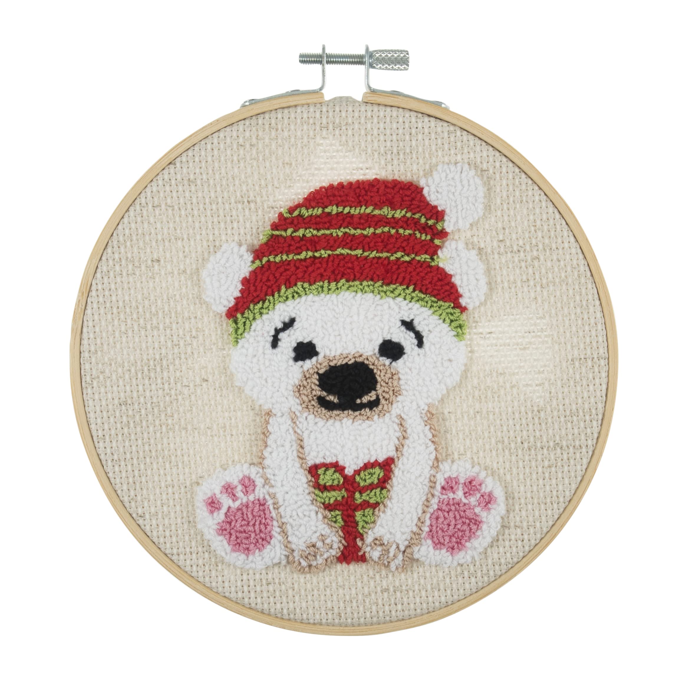 Trimits Embroidery Punch Needle Hoop Kits, 15.2cm 6”, Bear — image 1