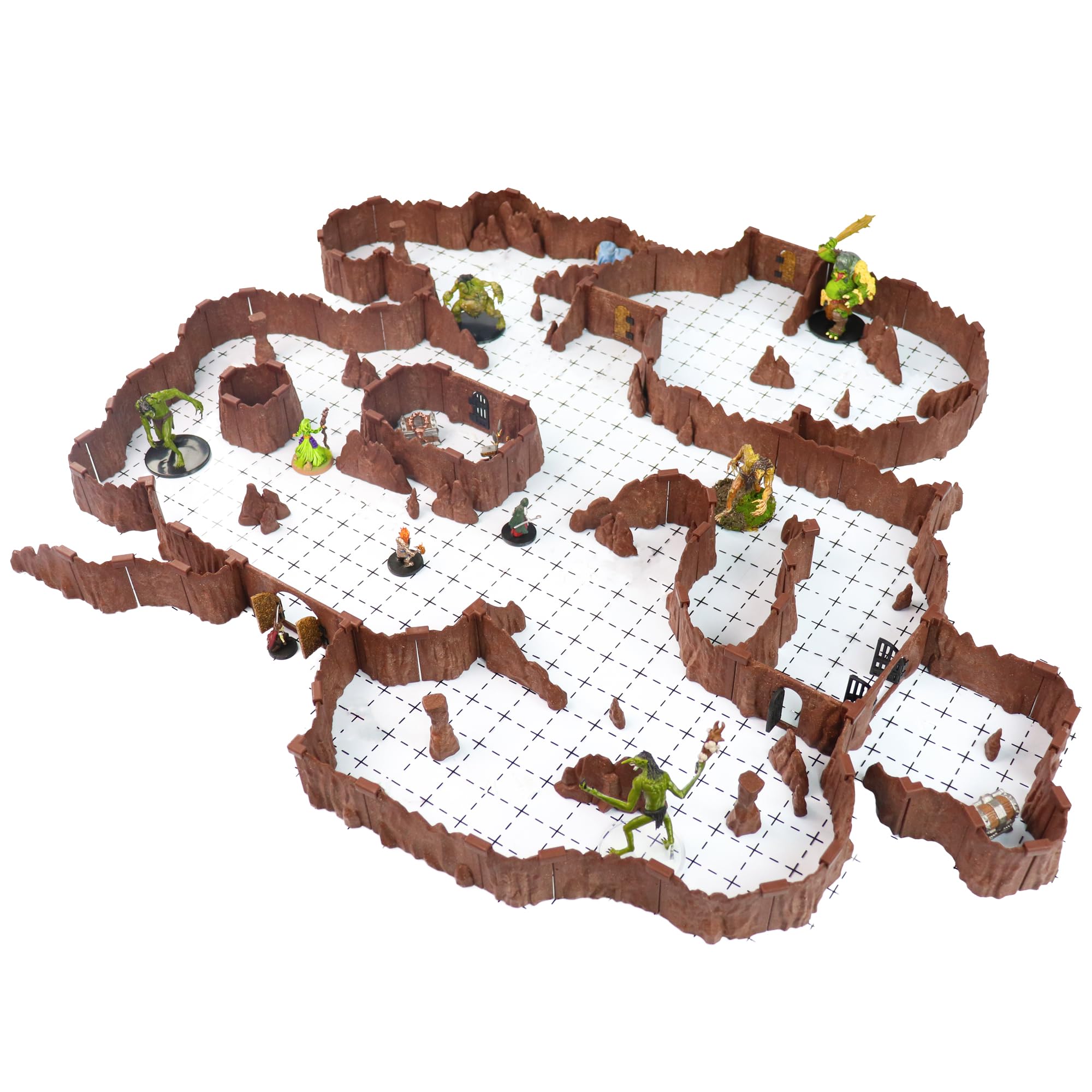 Dirt Cheap Dungeons Modular Cavern System - Troll Set TT RPG Terrain Building for Dungeons & Dragons, Pathfinder, War Gaming, and More!