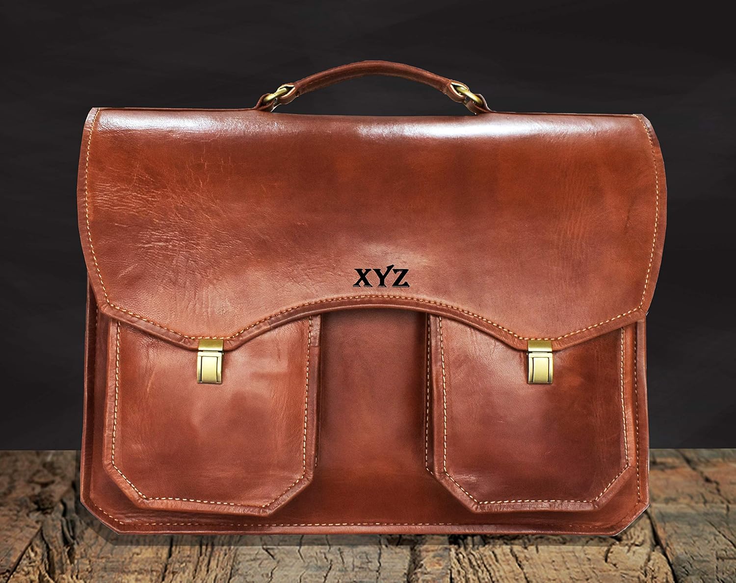 engraved leather briefcase