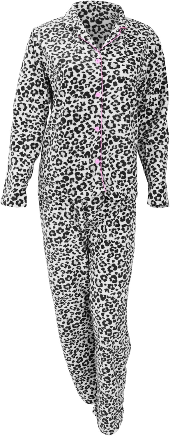 Damen Microfleece-Schlafanzug / Pyjama, Schlafanzughose und Oberteil