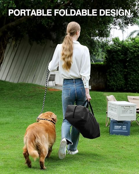 VERASTE 42″ L X 31″ W X 31″ H COLLAPSIBLE TRAVEL DOG CRATE, QUICK-SETUP PORTABLE SOFT DOG KENNEL FOR LARGE DOGS UP TO 90 LBS, 4-DOOR FOLDABLE TRAVEL CRATE WITH STORAGE BAG, BLACK