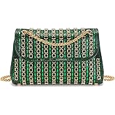 Sweetovo Rhinestones Clutch Purses for Women Chain Shoulder Bags Sparkly Evening Bags for Cocktail Prom Party Wedding