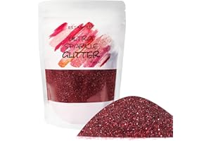 ESTANOITE Holographic Fine Glitter, 150g Multipurpose Extra Fine Craft Glitter for Resin Arts and Crafts, Body Nail Art Eye Face Hair, Holographic Glitter for Epoxy Tumbler, Slime Making (Maroon Red)