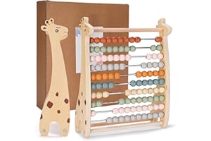CHILDLIKE BEHAVIOR Abacus for Kids Math Teaching Tools Made of Wooden Beads and Rack - Children's Wood Number Counters for Teaching Addition, Subtraction and More - Abacus for Toddlers 1-3