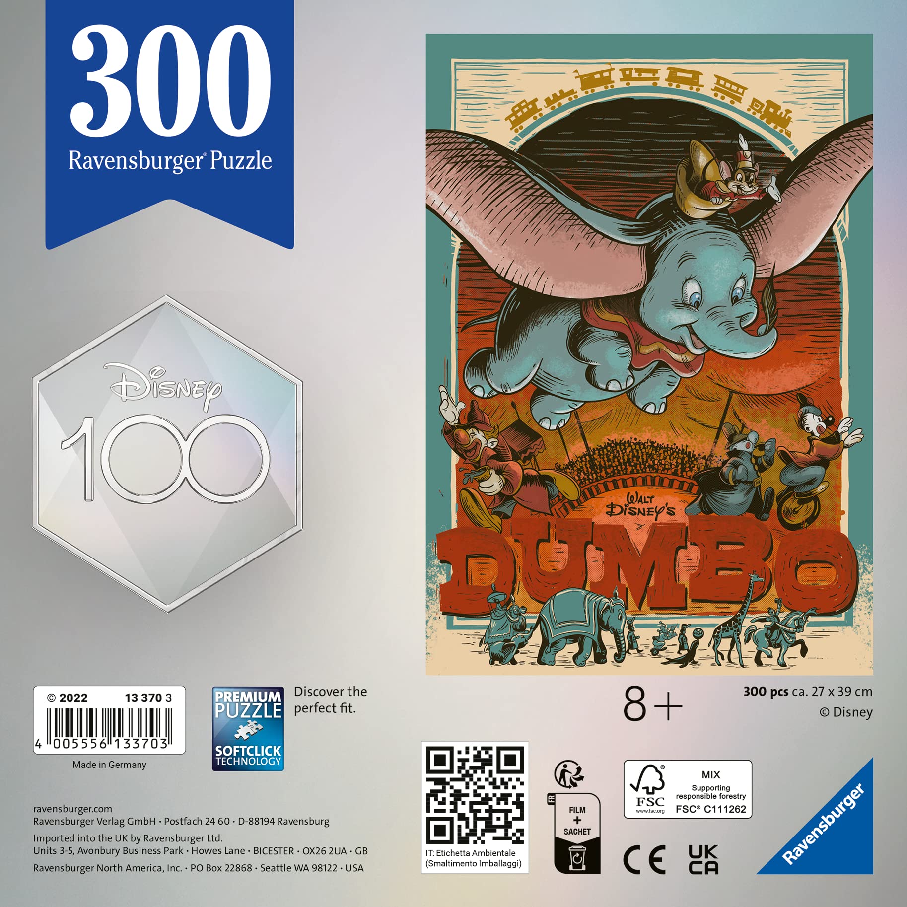 Ravensburger Puzzle 13370 - Dumbo - 300 Teile Disney Puzzle für Erwachsene und Kinder ab 8 Jahren 3