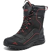 ROCKMARK Men's Winter Snow Boots Outdoor Warm Mid Calf Waterproof Durable Boot Non-Slip Warm Climbing Shoes