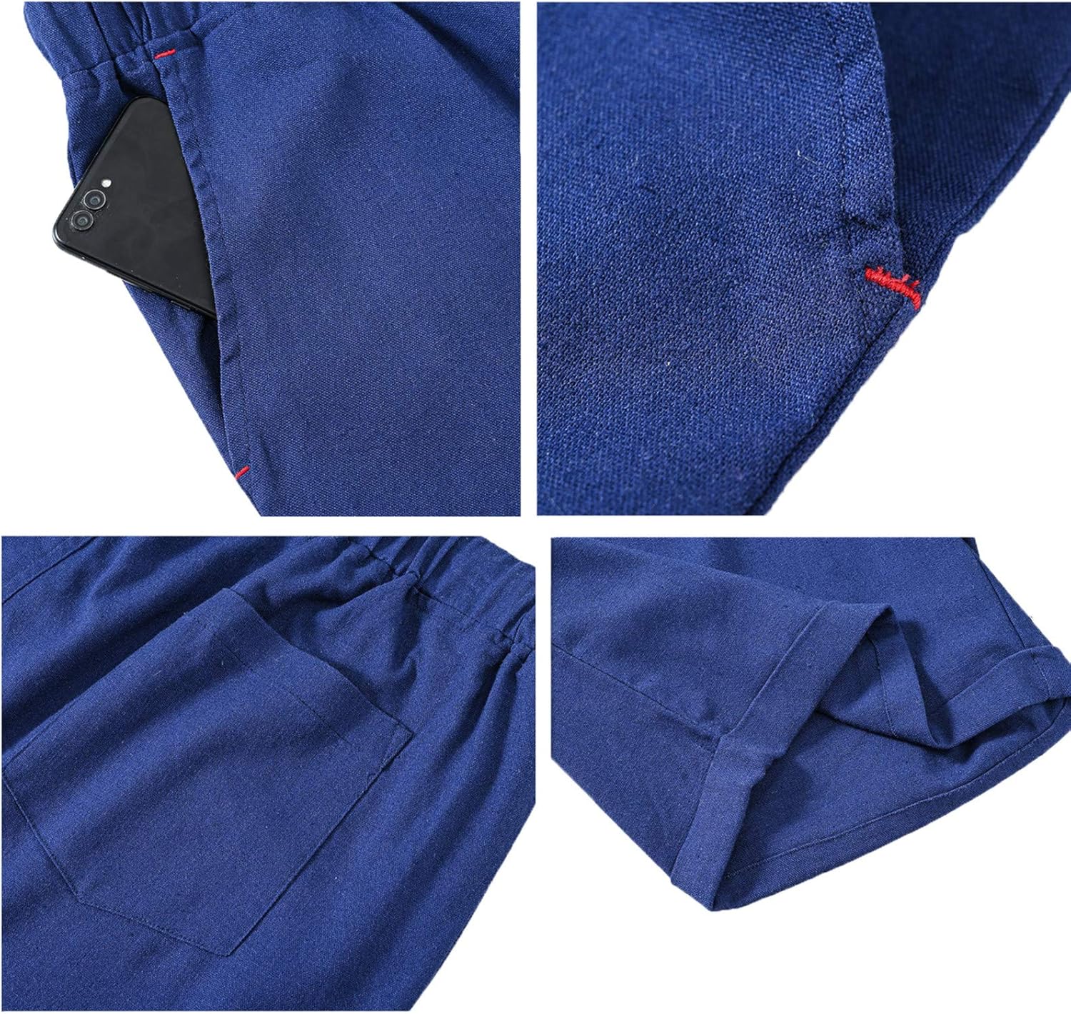 YuKaiChen Men's Linen Casual Classic Fit Shorts Flat Front Drawstring Summer Beach Shorts with Pockets at  Men’s Clothing store
