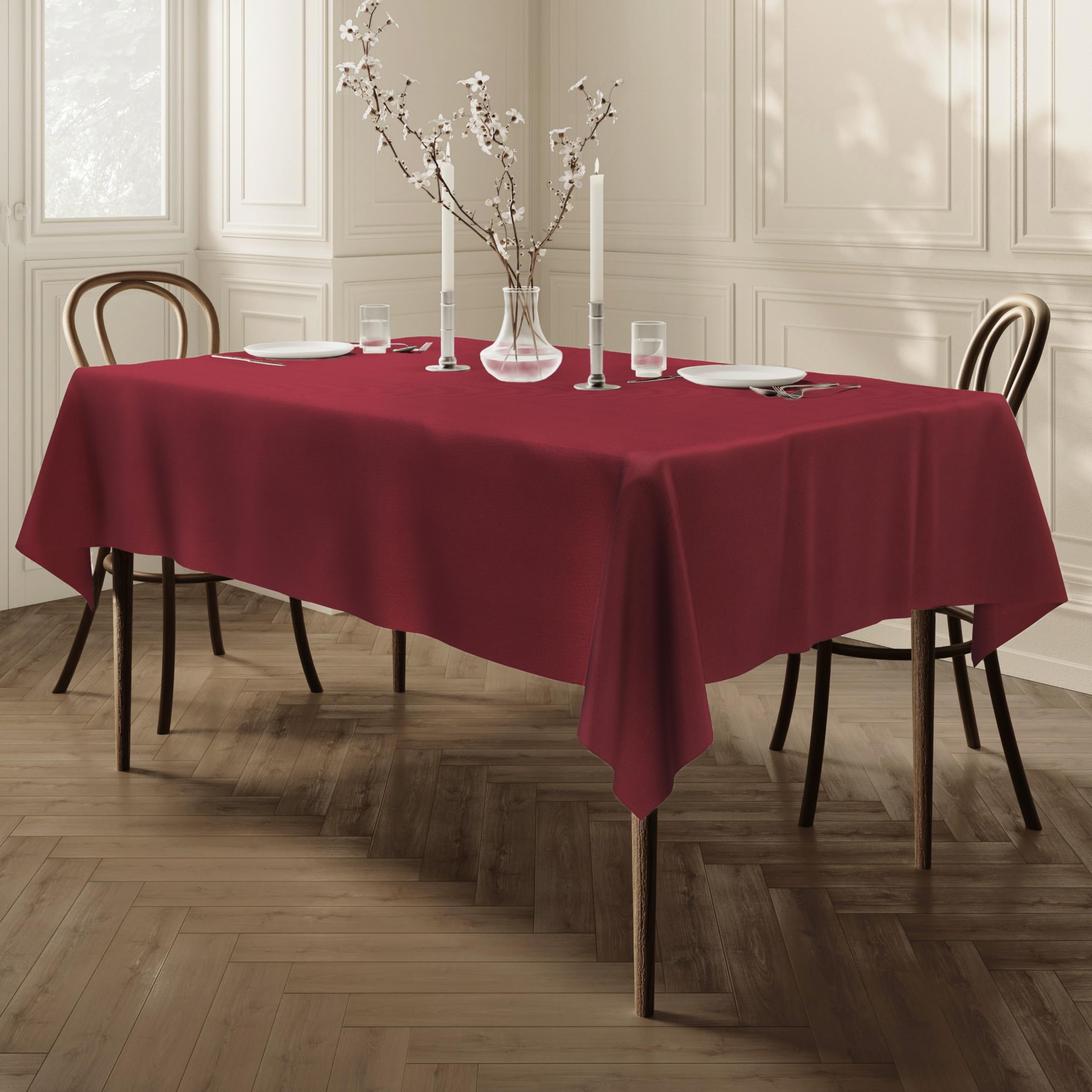Home Direct Extra Large Rectangular Fabric Tablecloth Table Cover 150x250cm 59"x98" (Bordeaux)