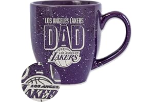 Rico Industries NBA Basketball Dad 16 oz Team Color Laser Engraved Speckled Ceramic Coffee Mug