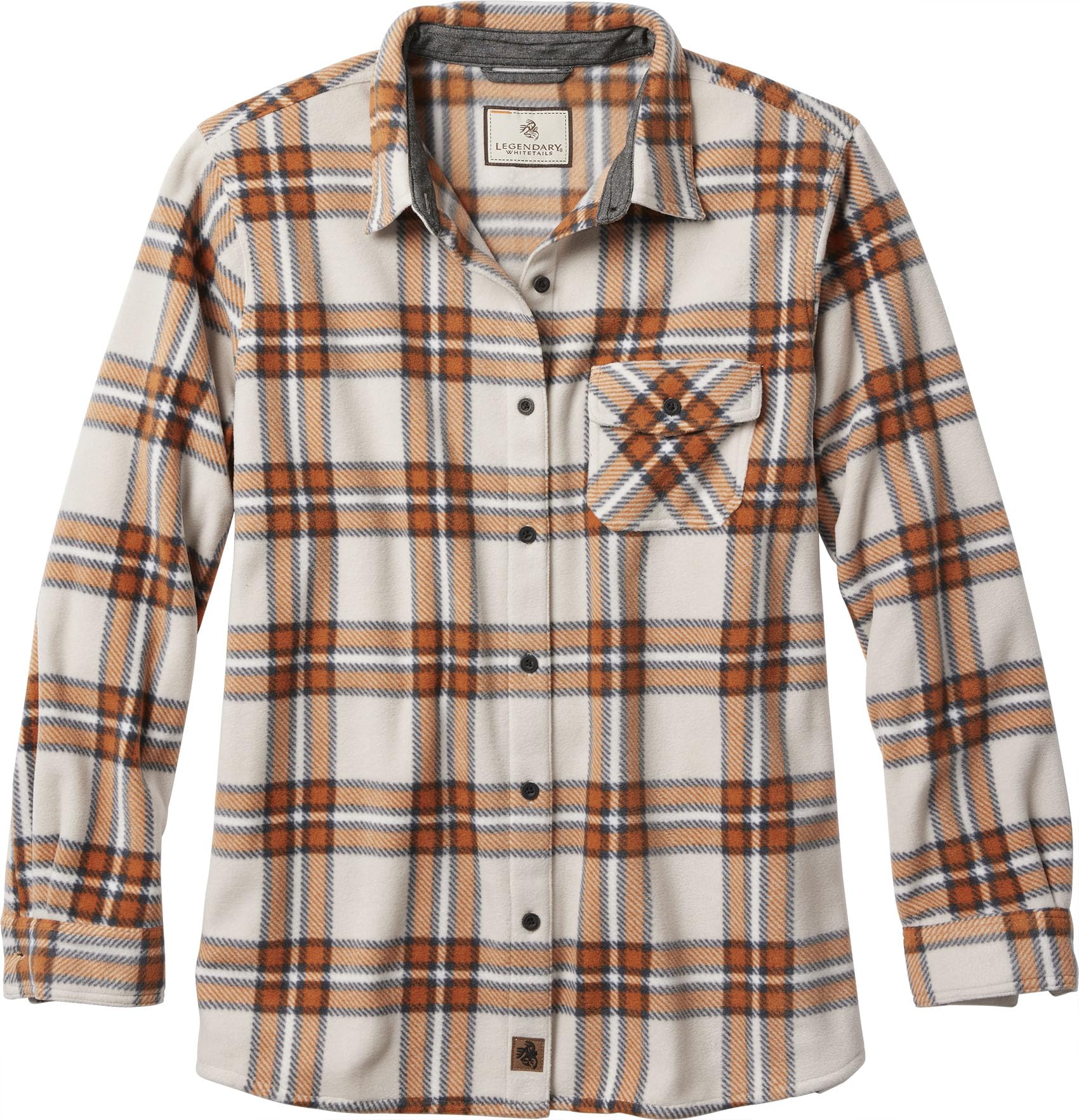 Legendary Whitetails Women's Trail Guide Fleece Button Down, Longhorn Plaid, 1X Image