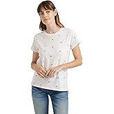 Lucky Brand Women's Short Sleeve Crew Neck Allover Clover T Shirt