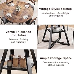 Jocoevol Round Dining Table for 4,Kitchen Dining