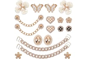WAQYGZO 18 Pcs Bling Shoe Charms Bling Chain Shoes Charms Accessories for Women Butterfly Flower Clog Shoes Decoration Crystal Rhinestone Shoes Charm Cute Decor for Party Birthday for Her