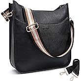 HKCLUF Crossbody Bag for Women Vegan Leather Hobo Handbags Guitar Strap Purse Shoulder Bucket Bag with 2PCS Adjustable Straps