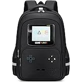 EINSZ Backpack for Boys Backpack for Kids Students School Bookbag For Elementary Middle School Bag Ages 6-18 17″ Video Game Bookbag (Black)