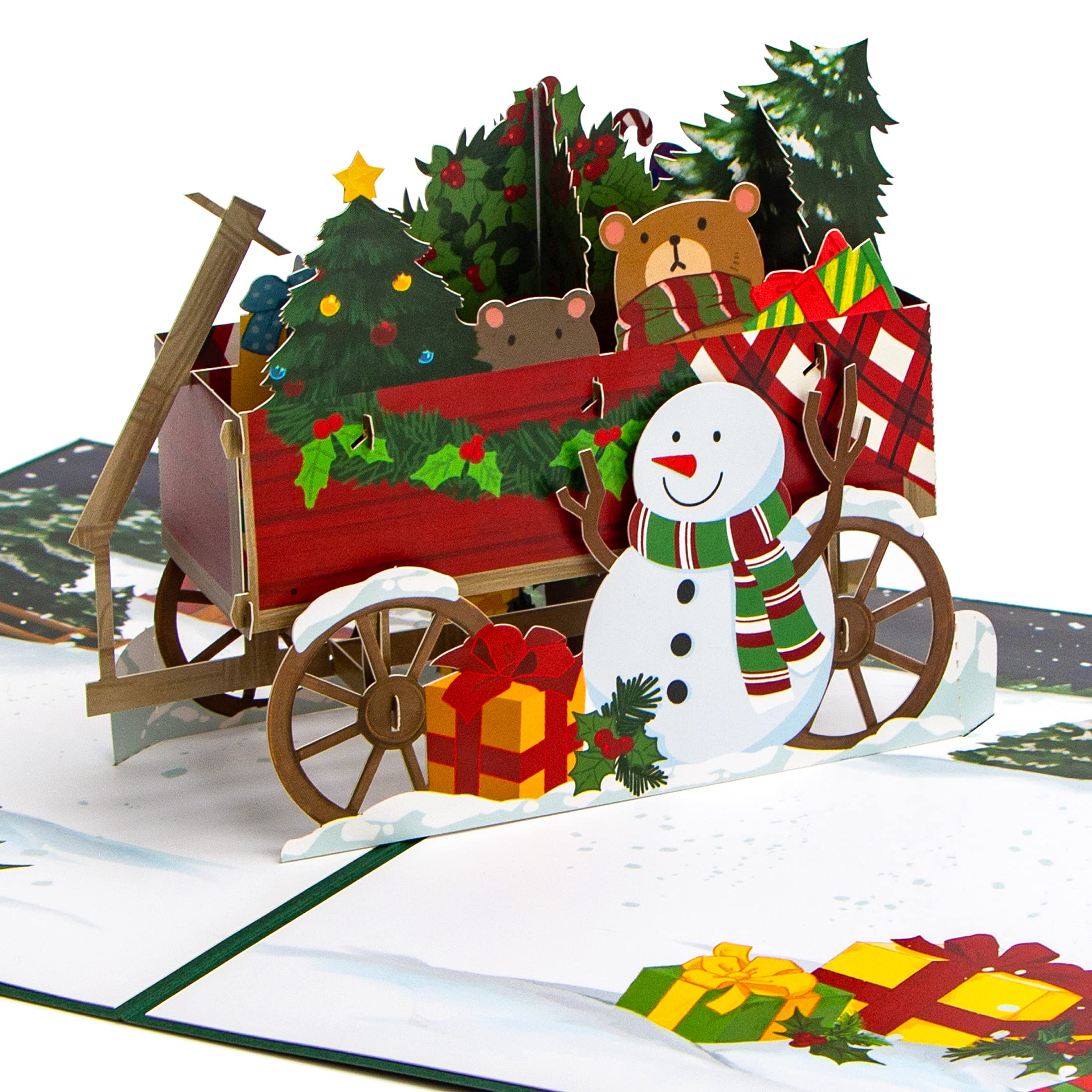 Ribbli Christmas Cards, Pop Up Christmas Card, Happy Holiday Card, Christmas Trailer Card, Merry Xmas Cards for Kids Mom Dad Son Daughter Grandson Granddaughter Wife Friends, with Envelope