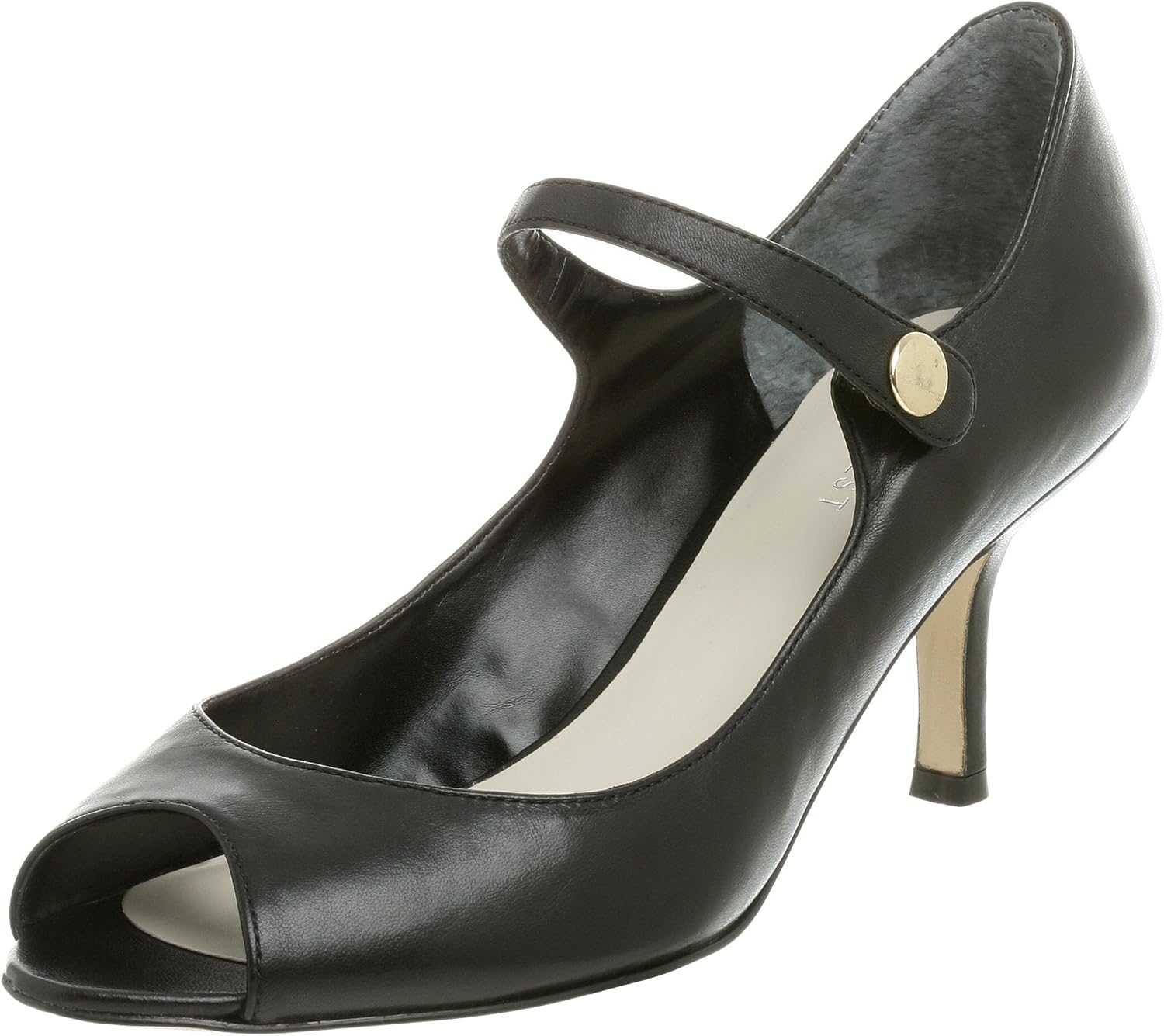 NINE WEST Women's Peep Toe Mary Jane Peep Toe Mary JaneBlack/Black, 5 M US