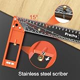 Preciva Carpenter Square Tool 16In/400mm Stainless Steel Angle Ruler view 3