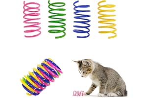 YULOYI Cat Springs Toys 60 Packs for Indoor Cats, Colorful Plastic Coils for Swatting Biting Hunting Interactive Cat Toys, Springs Cat Toys for Indoor Cats